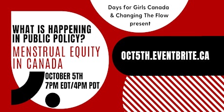 Menstrual Equity in Canada: What is happening in Public Policy? primary image