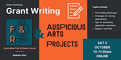 Online Grant Writing Workshop (Presented by Auspicious Arts) primary image