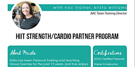 NAC HIIT Series September (High Intensity Interval Training, Partner Workout Program) primary image