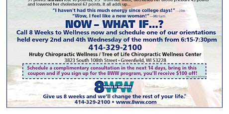 8 Weeks to Wellness Orientation 2nd Mondays of each month primary image