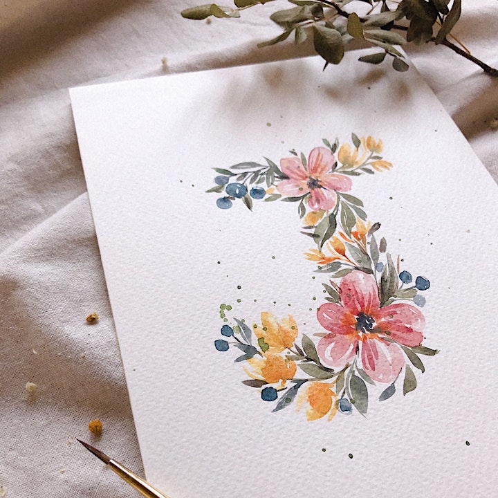 Floral Letters Watercolour (Christmas Edition) Workshop image