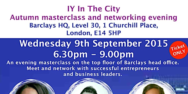 IY in the city - Enterprise and leadership masterclass & networking evening