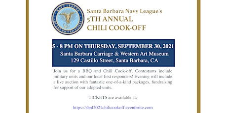 Santa Barbara Navy League's 5th Annual Chili Cook-off primary image