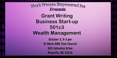 Grant writing/501C3/Wealth Management Seminar - Charlotte, NC primary image
