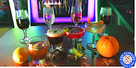 Outrageous flight of cocktails and wines with unlimited free-play games!