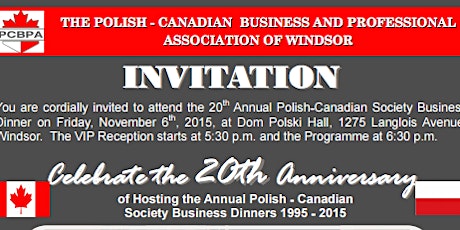 20th Annual Polish-Canadian Business Dinner primary image