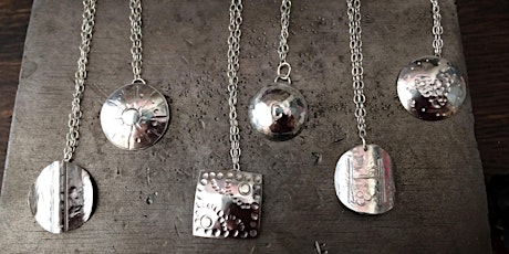 Matching silver necklace and earring making workshop tickets