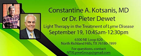 Dr. Kotsanis M.D. or Dr. Pieter Dewet: Light Therapy in the Treatment of Lyme Disease primary image