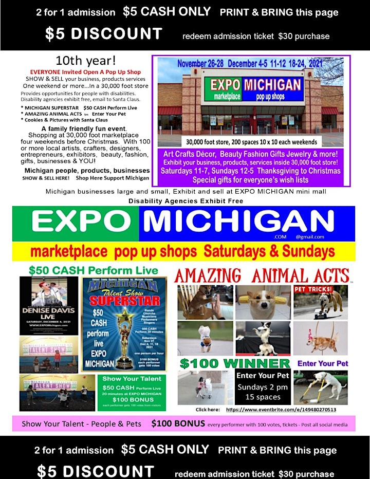 
		EXPO MICHIGAN marketplace  SPECIAL OFFER 1 space 1 table set up image
