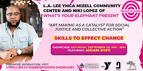 Imagen principal de The Art of Justice: Virtual Showcase featuring performance by poet Adejare