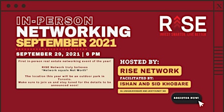 RISE NETWORK IN-PERSON NETWORKING SEPTEMBER 2021
