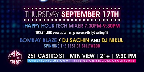 Bollywood Thursday at Opal NightClub Downtown Mountain View primary image