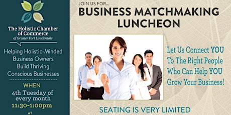 Business Matchmaking Luncheon at The Holistic Chamber of Commerce of Fort Lauderdale  – September 2015 primary image