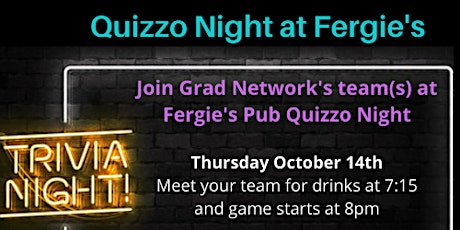 Grad Network Quizzo Night at Fergie's Pub