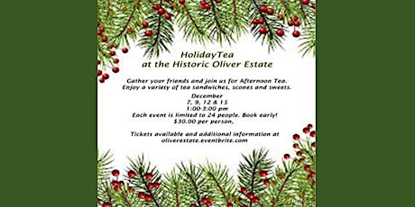 Holiday Tea at Oliver House- December 7th primary image