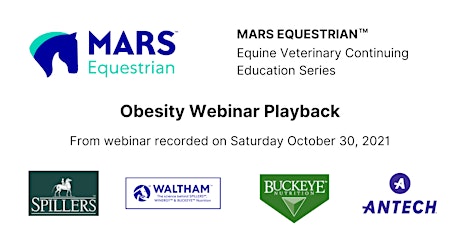 Obesity Playback: MARS Equestrian Equine Veterinary Continuing Ed'n Series primary image