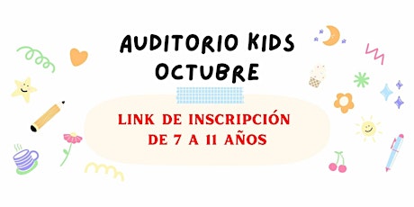 Imagen principal de Auditorio Kids-Edades 7 a 11 años- Mes de OCTUBRE