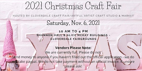 2021 Christmas Craft Fair  Nov. 6, 2021