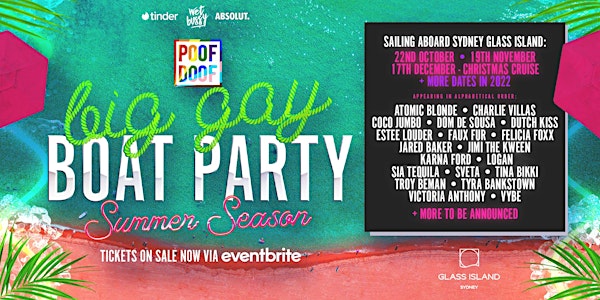 POOF DOOF Big Gay Boat Party - Fri 22nd October