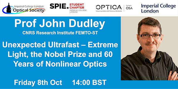 Prof John Dudley: Unexpected Ultrafast (60 Years of Nonlinear Optics)