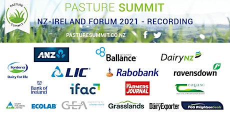 Primaire afbeelding van Pasture Summit NZ-Ireland Forum 2021 - RECORDING