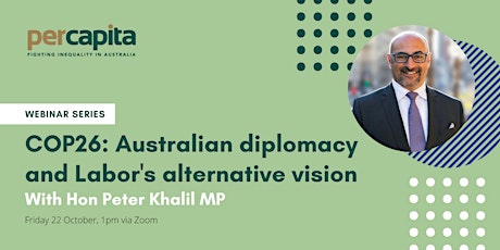 WEBINAR: COP26 - Australian diplomacy and Labor's alternative vision primary image