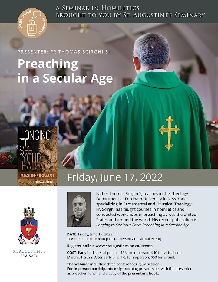 2022 Preaching Seminar: Preaching in a Secular Age (Online) image