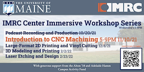IMRC Center Immersive Workshop Series - Introduction to CNC Machining tickets