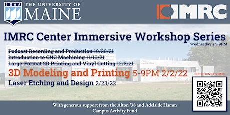 IMRC Center Immersive Workshop Series - 3D Modeling and Printing tickets