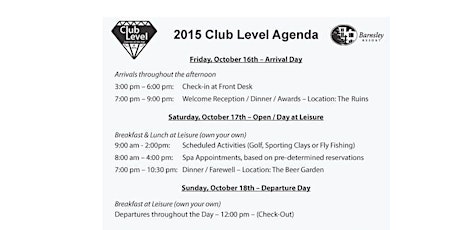 2015 Club Level Incentive Trip primary image