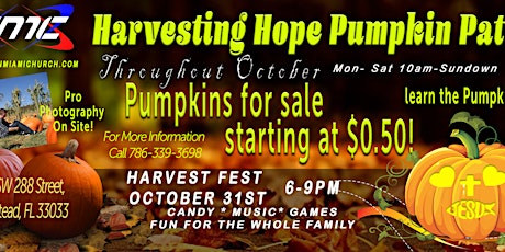 Harvesting Hope Pumpkin Patch at Fusion Miami Church primary image