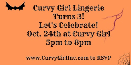 Curvy Girl 3rd Birthday Party Oct. 24 at Curvy Girl Lingerie primary image