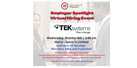 ULP Employer Partner Spotlight: TEKsystems Virtual Hiring Event primary image