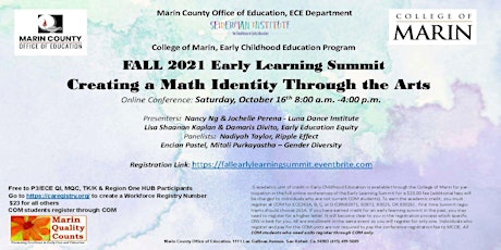 Fall 2021 Early Learning Summit: Creating a Math Identity Through the Arts primary image
