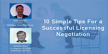 10 Simple Tips to Successfully Negotiate a Licensing Deal - Workshop Replay tickets