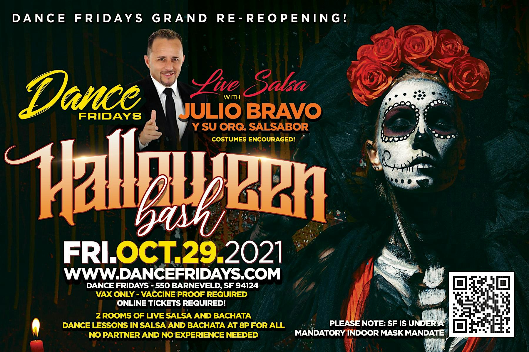 Grand Re-reopening - Halloween Extravaganza, Live Salsa Band, Bachata Room