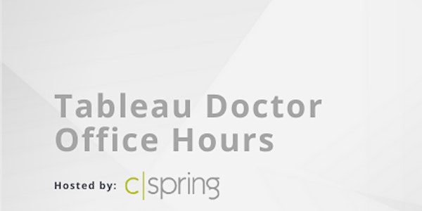 Tableau Doctor Office Hours