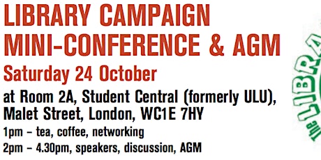 The Library Campaign AGM 2015 & Mini Conference primary image