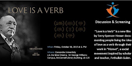 Film documentaire sur le Mouvement Gulen ''LOVE IS A VERB'' Screening Documentary primary image