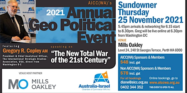 AICC(WA) 2021 Annual Geopolitical Event - sold out waitlist started