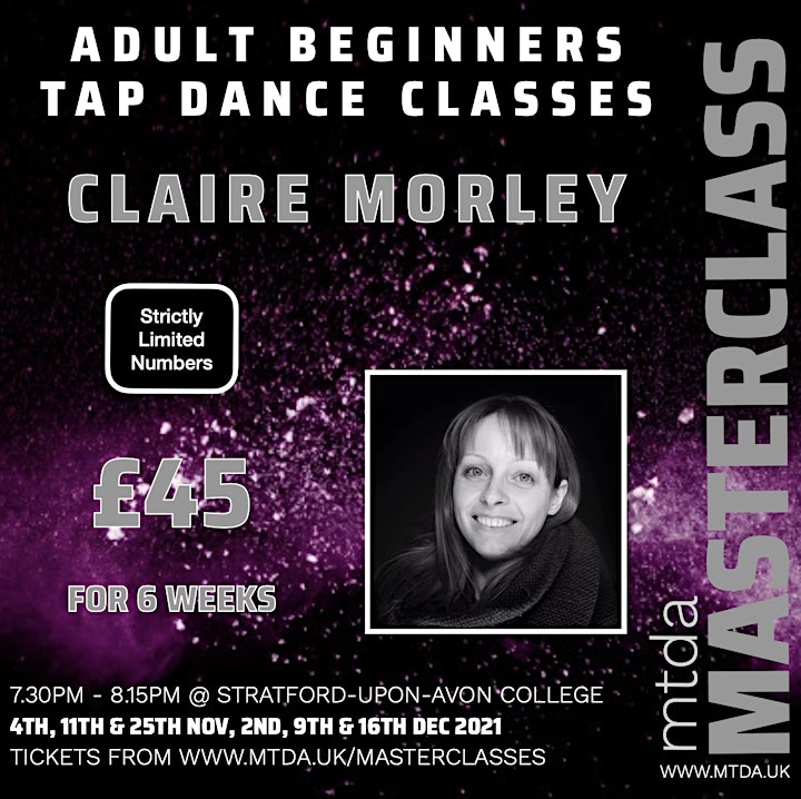
		mtda Weekly Beginners Tap Dance with Claire Morley OCT - DEC image
