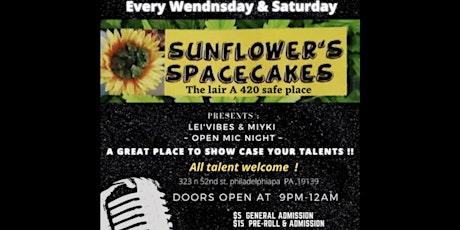 Sunflowers spacecakes presents lei’vibes & miyki open mic night tickets