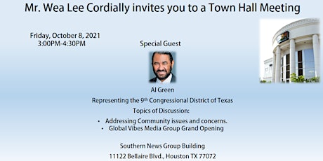 Image principale de TownHall Meeting with Congressman Al Green