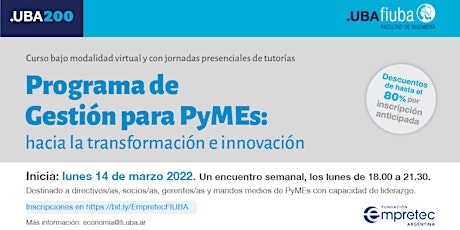 Programa de Gestión para Pymes | Empretec - FIUBA