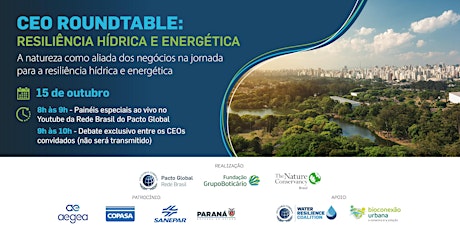 Imagem principal do evento CEO Roundtable: Resiliência Hídrica e Energética