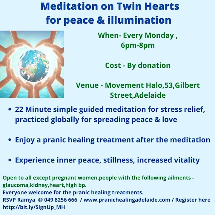 
		Meditation on Twin Hearts for peace & Illumination & Pranic Healing image
