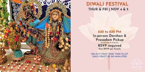 Diwali Festival at ISKCON of Houston 2021 730 PM