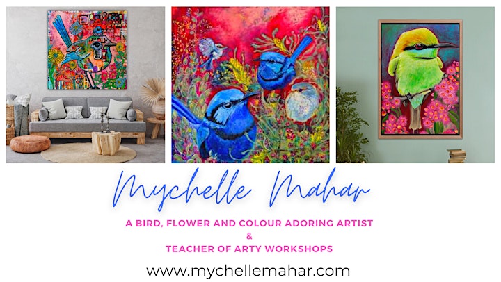 Beautiful Blooms and Bodacious Birds: an arty adventure in painting BIG! image