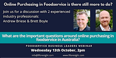 Foodservice Business Leaders Webinar - WEDNESDAY 13th October 2021 primary image