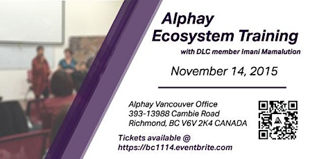 Vancouver BC - 11/14 - Alphay Ecosytem Training primary image